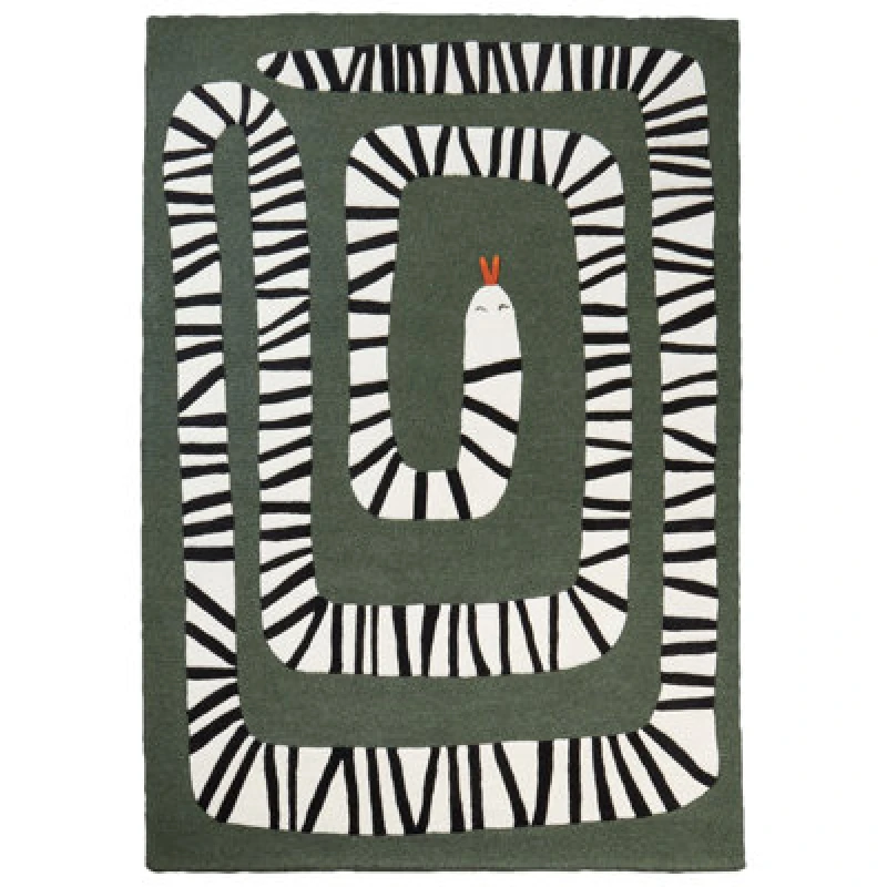 Image of Beliani Rug Okapi Dark Green 160 X 230 Cm