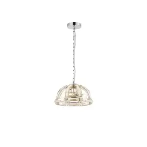 Image of Vestal Small Dome Ceiling Pendant, 2 Light E27, Polished Nickel