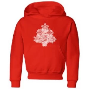Image of Marvel Shields Snowflakes Kids Christmas Hoodie - Red - 3-4 Years