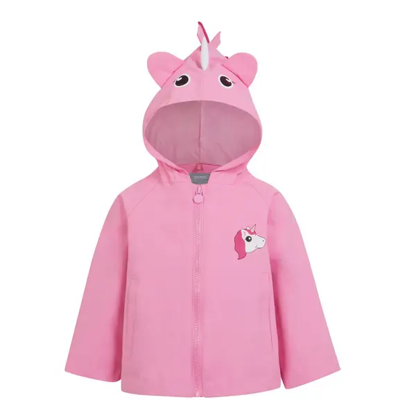 Image of Regatta Boys & Girls Animal Durable Water Repellent Jacket 36-48 Months Luna the Unicorn/Sweet Pink RKW264-DAL-36