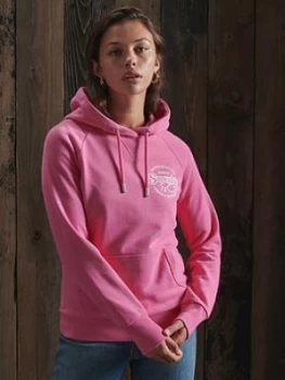 Image of Superdry 70s Classic Hoodie, Pink, Size 6, Women