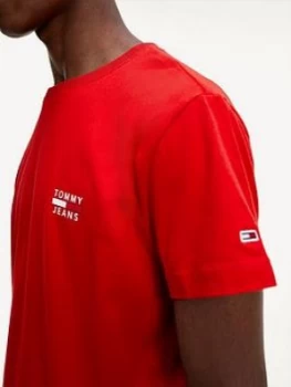 Image of Tommy Jeans Tjm Chest Logo Tee - Red