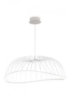 Image of Caged Ceiling Pendant 81cm Round, 40W LED, 3000K, 2800lm, White