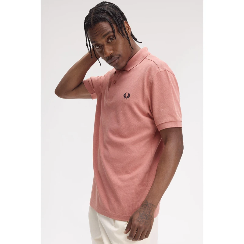 Image of Fred Perry Plain Polo Shirt Putty Pink Y71 male S