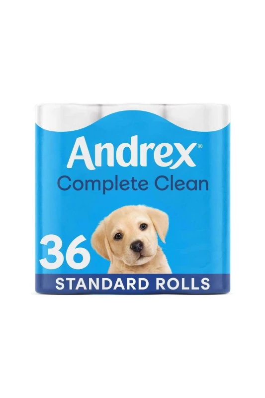 Image of Andrex 'Toilet Rolls' x36 Classic Clean Fragrance-Free 2 Ply Toilet Paper in White White Unisex