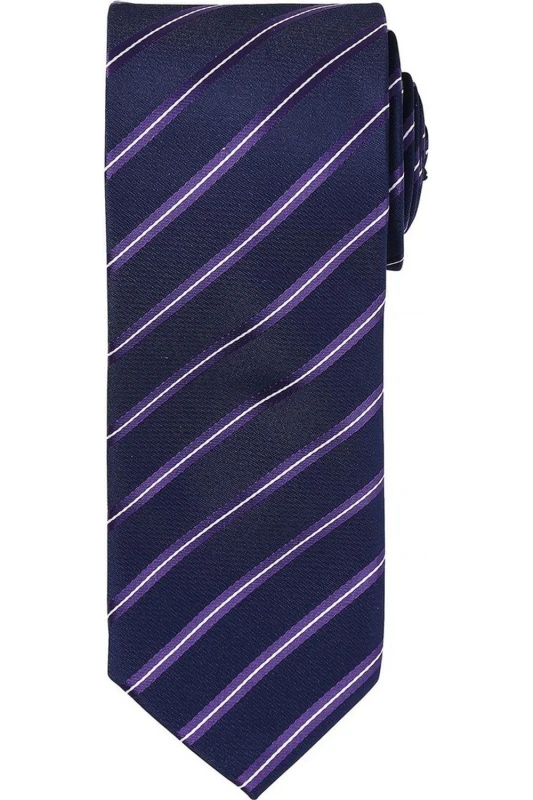 Image of Premier Premier Men Stripe Tie in Dark Navy Dark Navy One Size Male 5063470011940