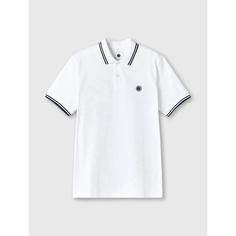Image of Pretty Green Mens Barton Short-Sleeve Polo Shirt White male Small