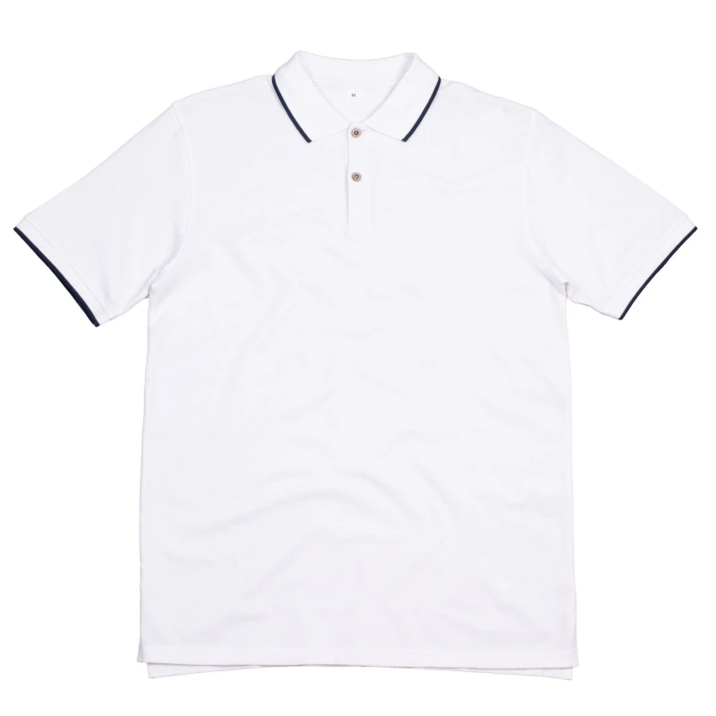 Image of Mantis Mantis Men Tipped Polo Shirt in Off White Size: Small Off White S Male 5063417929932