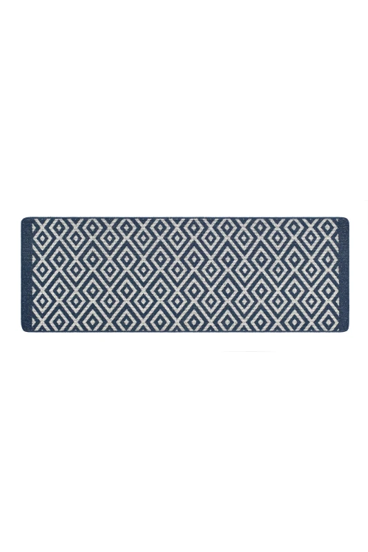 Image of MY MAT Geo Print Stain Resistant Doormat Navy 050X075CM