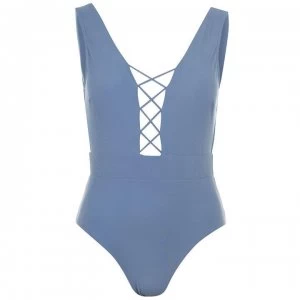 Image of Ted Baker Lattice V Swimsuit - LT-Blue