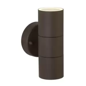 Image of Netlighting Metro LED Outdoor & Porch (GU10 Led) Wall 2 Light Rust Brown IP44