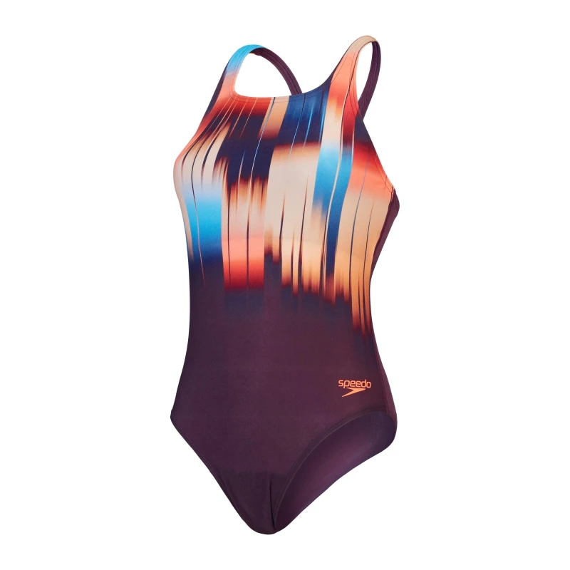 Image of Speedo Digital Placement Medalist Swimsuit - Purple/Orange Purple female