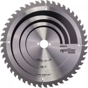 Image of Bosch Optiline Wood Cutting Table Saw Blade 315mm 48T 30mm