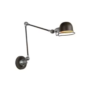 Image of Honore Industrial Adjustable Arm Wall Light - 1xE14 - Rust Brown