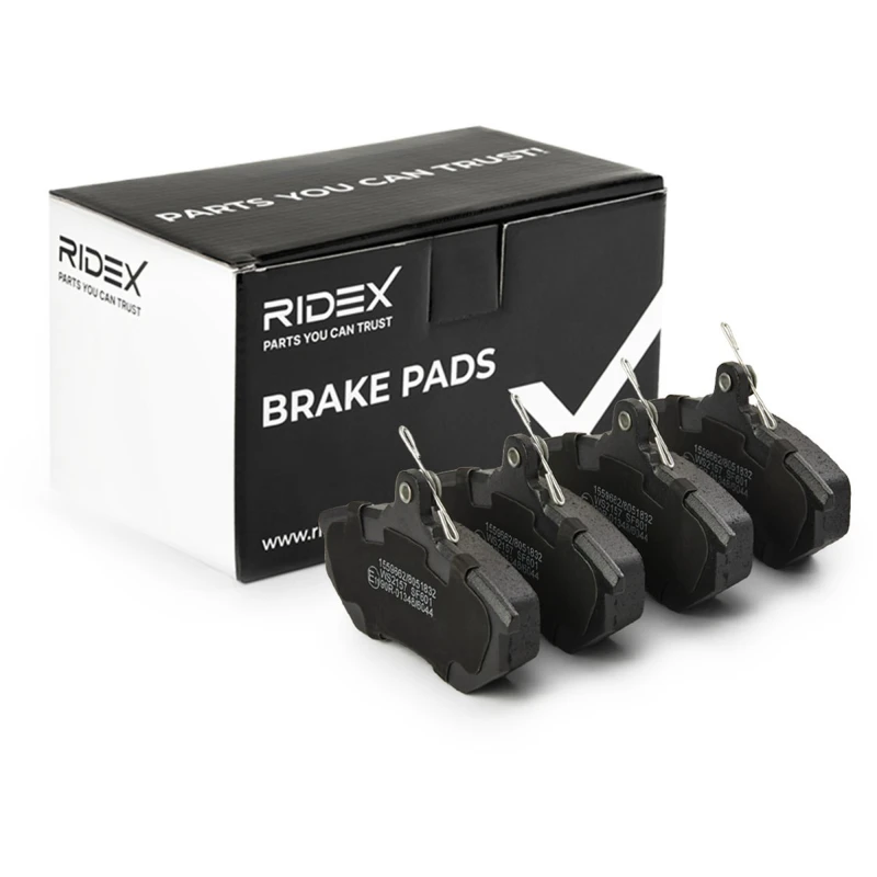 Image of RIDEX 402B0891 Brake pad set Front Axle, not prepared for wear warning indicator, without accessories Low-Metallic Brake Pad Set,disc brake (402)