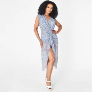 Image of Biba Draped Midi Dress - Blue