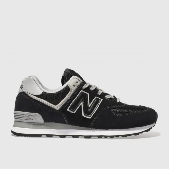 Image of New Balance Black & Grey 574 Trainers
