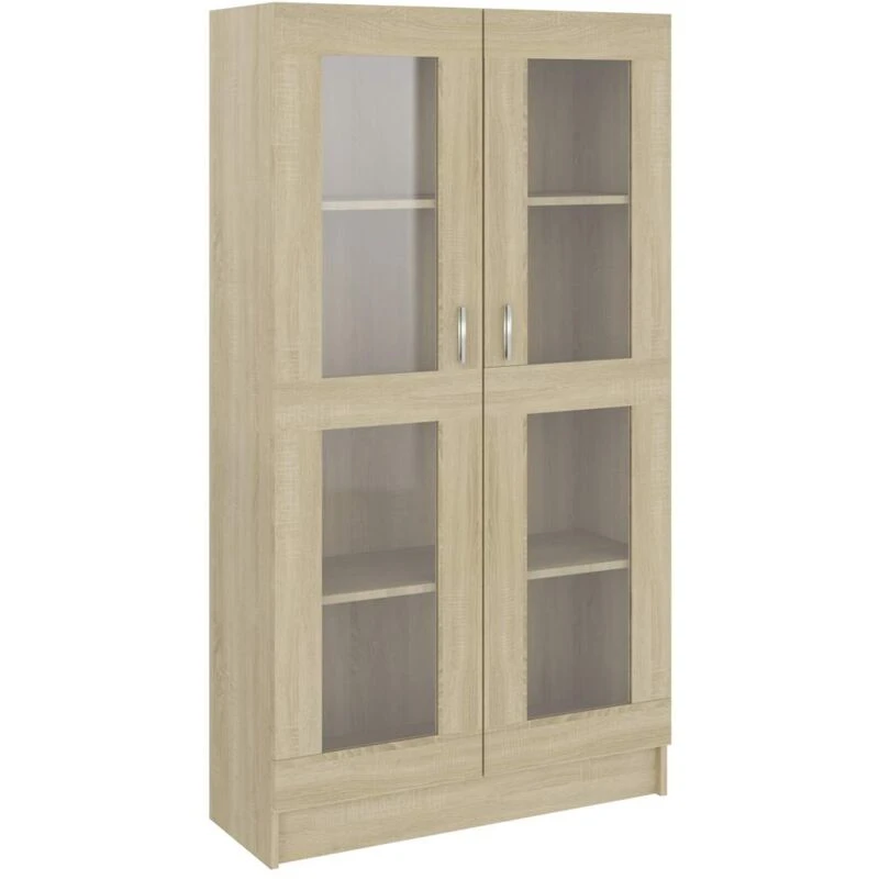 Image of VIDAXL Vitrine Cabinet Sonoma Oak 82.5x30.5x150cm Engineered Wood vidaXL 8720286134443