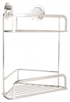 Image of Croydex Stick 'N' Lock Two Tier Corner Basket