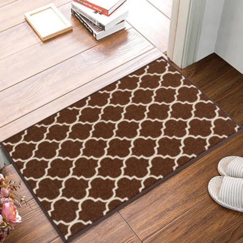 Image of Smart Living Smart Living Trellis Heavy Duty Machine Washable Hallway Kitchen Non Slip Door Mat in Dark Brown Size: 50cm x 80cm Dark Brown 50cm x 80