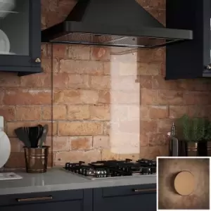 Image of Clear Glass Kitchen Splashback (copper Caps) 600mm X 750mm