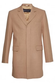 Image of Mens French Connection Marine Melton Tailored Coat Brown