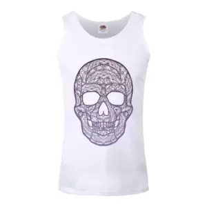 Image of Grindstore Mens Pictoric Skull Vest Top (S) (White)