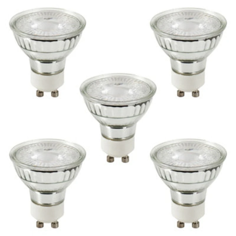 Image of Litecraft Gu10 5W Pack Of 5 Natural White Dimmable LED Light Bulbs