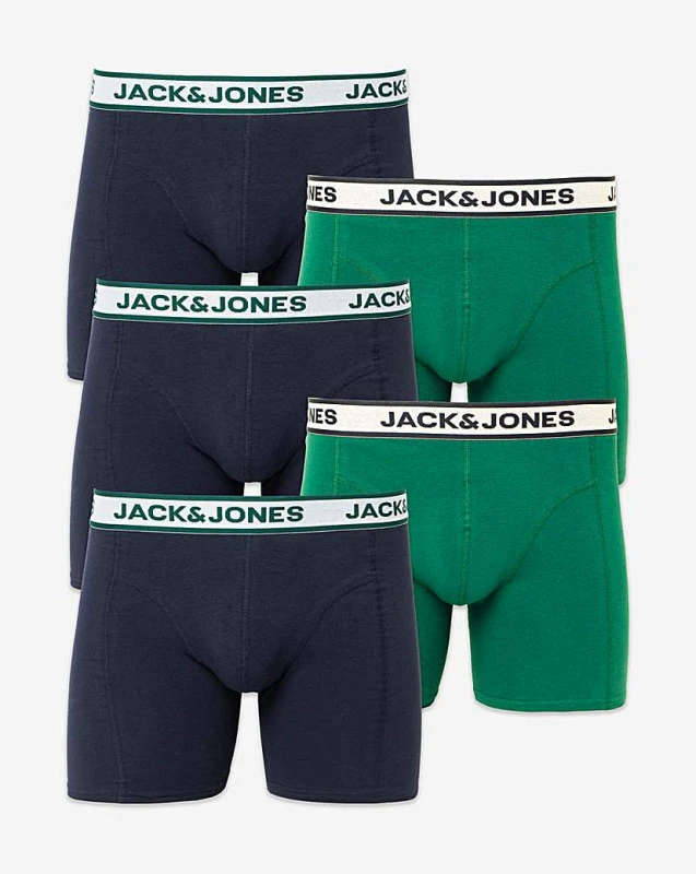 Image of jack & jones Jack & Jones Nolan Logo Boxers 5 Pack Multi - JACK & JONES - Size: 2XL Multi Male 2XL JA93704