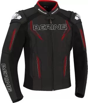Image of Bering Sprint-R Motorcycle Leather Jacket, black-red, Size S, black-red, Size S