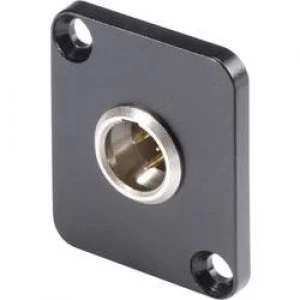 Image of XLR connector Sleeve plug straight pins Number of pins 3 Silver Black Hicon HI XMDM3