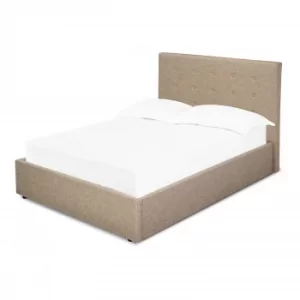 Image of Luca Beige Double Bed WOOD, FABRIC