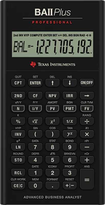 Image of Texas Instruments BA-II Plus calculator Pocket Financial Black