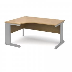 Image of Vivo Left Hand Ergonomic Desk 1600mm - Silver Frame Oak Top