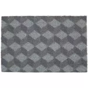 Image of Grey Geometric Design Door Mat Non Slip Floor Mat Indoor And Outdoor Welcome Mat With Robust Coir For Door Entrances House Entryway Kitchen Outside