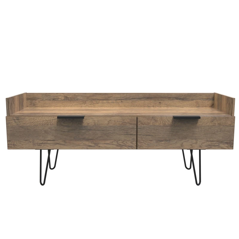 Image of Fuji 2 Drawer TV Unit In Vintage Oak (Ready Assembled)