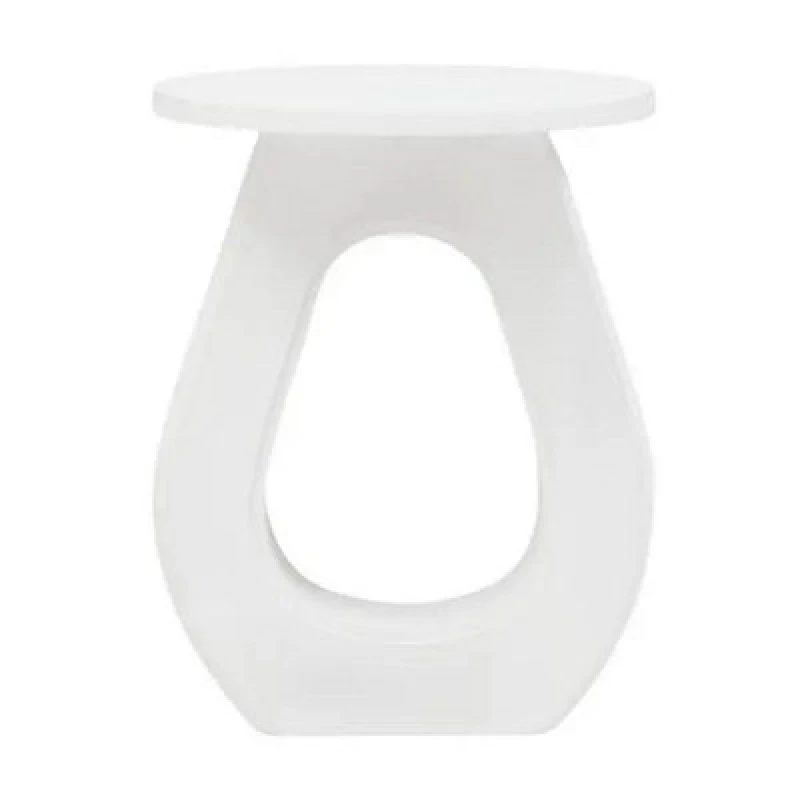 Image of Walsa Whitewash Mango Wood Accent Table D40Cm X H52Cm