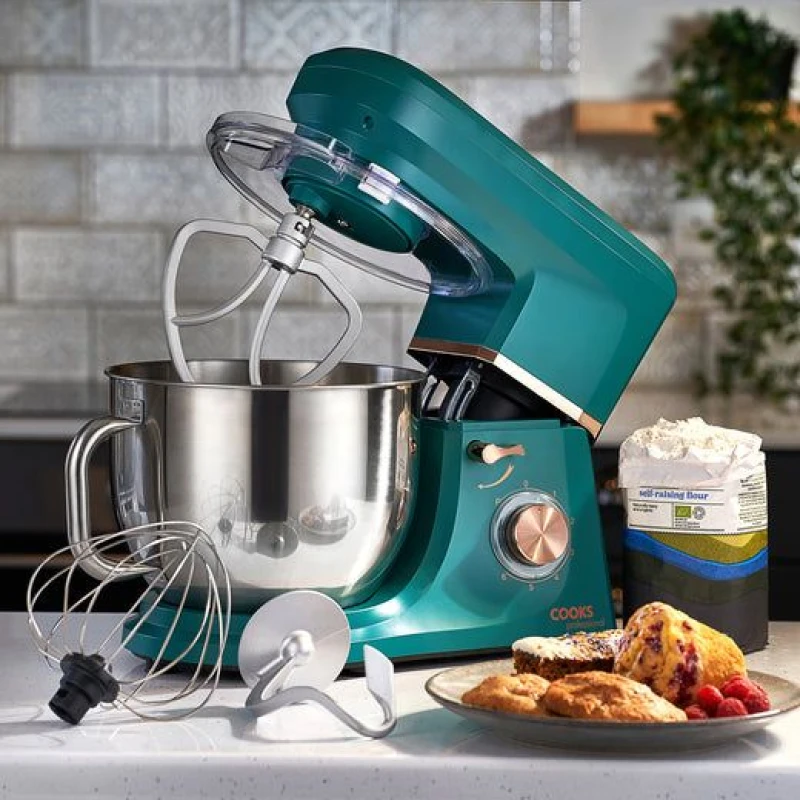 Image of Cooks Professional Stand Mixer 1200W with 6 Speeds, Pulse Function, 7L Mixing Bowl in Teal Teal Unisex