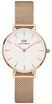 Image of Daniel Wellington Womens Petite 28mm Melrose Rose Gold White Watch