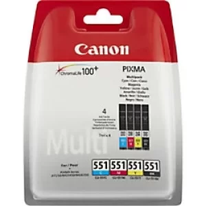 Image of Canon CLI-551 Original Ink Cartridge Black,Cyan,Yellow,Magenta 4 Pack