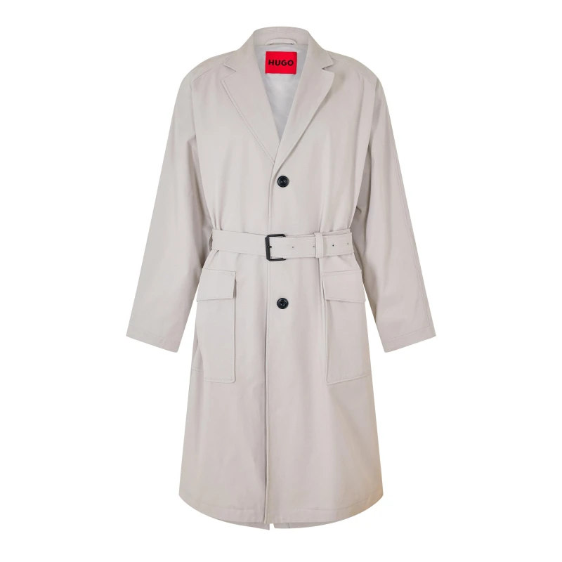 Image of Hugo Mens Mars2421 Overcoat Pastel Grey male S