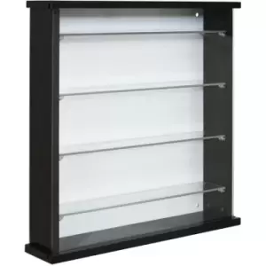 Image of Watsons - exhibit - Wood 4 Shelf Glass Wall Display Cabinet - Black - Black