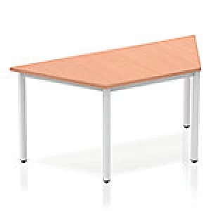 Image of Impulse Trapezium Table 1600 Beech Box Frame Leg Silver