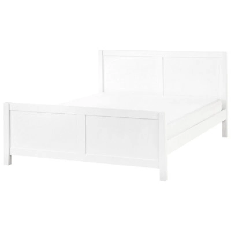 Image of Beliani Bed Wood Champagnat 160 X 200 Cm (Eu King Size) White