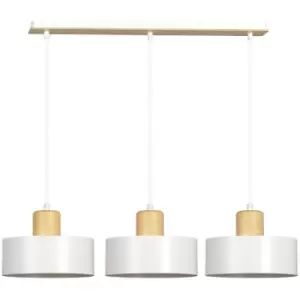 Image of Emibig Torin White Bar Pendant Ceiling Light 3x E27