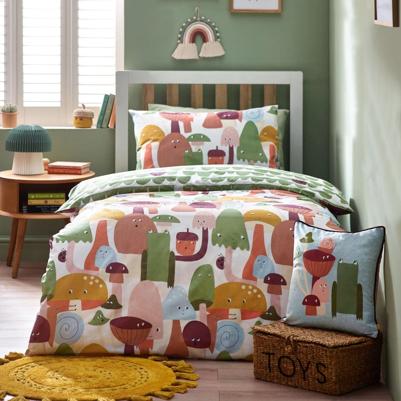 Image of Funguys Duvet Cover & Pillowcase Set Green