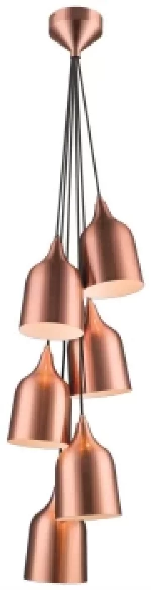 Image of Spring 6 Light Cluster Pendant Black, Copper, E27
