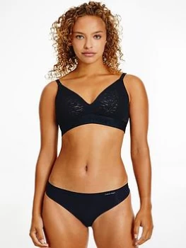 Image of Calvin Klein Maternity Unlined Triangle Lace Bra - Black, Size S, Women