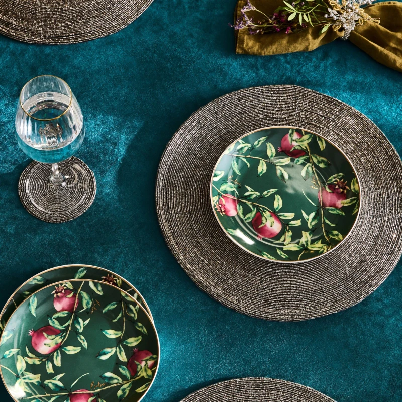 Image of Biba Biba Beaded Placemat Set of 2 - Black One Size