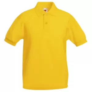 Image of Fruit Of The Loom Childrens/Kids Unisex 65/35 Pique Polo Shirt (Pack of 2) (7-8) (Sunflower)